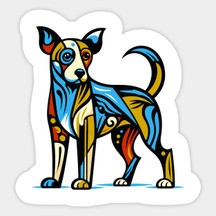 Pop art dog illustration. cubism illustration of a dog Sticker